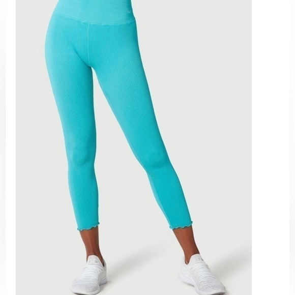 NWT NUX For the Frill High Rise Ribbed 7/8 Leggings Green Size M/L - Picture 11 of 16